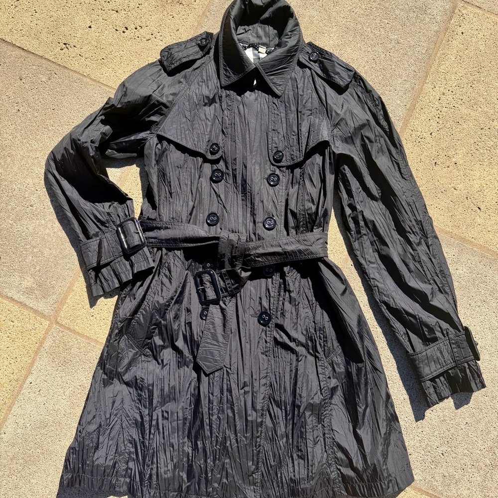 Burberry Classic Black Rain/Trench Coat with Belt